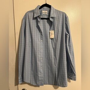Calvin Klein Light Blue Plaid Dress Shirt